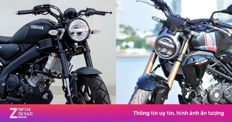 Hình ảnh so sánh giữa một chiếc Yamaha XSR155 và một mẫu xe máy điện nhập khẩu cao cấp, nhấn mạnh sự khác biệt về công nghệ và giá thành khi cân nhắc xs r155 ราคา